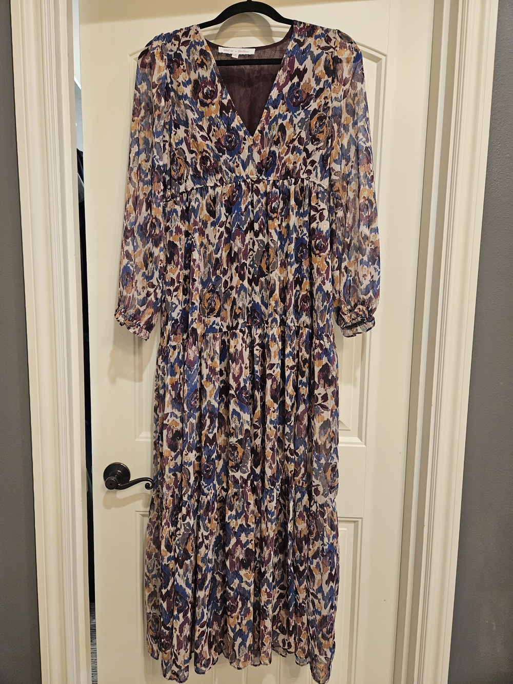 Meet me in Santorini Floral Tiered V-Neck Maxi Dress